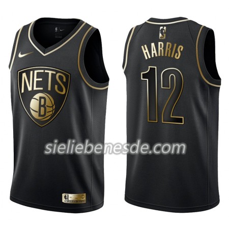 Herren NBA Brooklyn Nets Trikot Joe Harris 12 Nike Schwarz Golden Edition Swingman